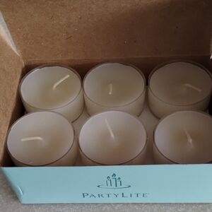 PartyLite Ivory Tealight Candles, vanilla scent, box of 12, NWT